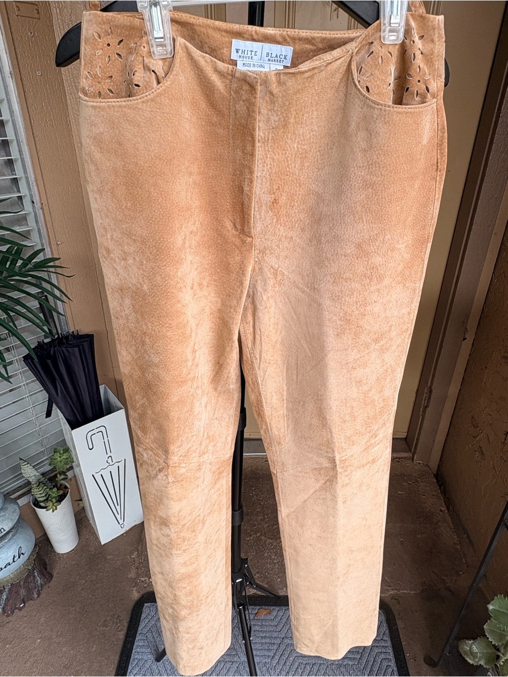 White House Black Market Camel Suede pants